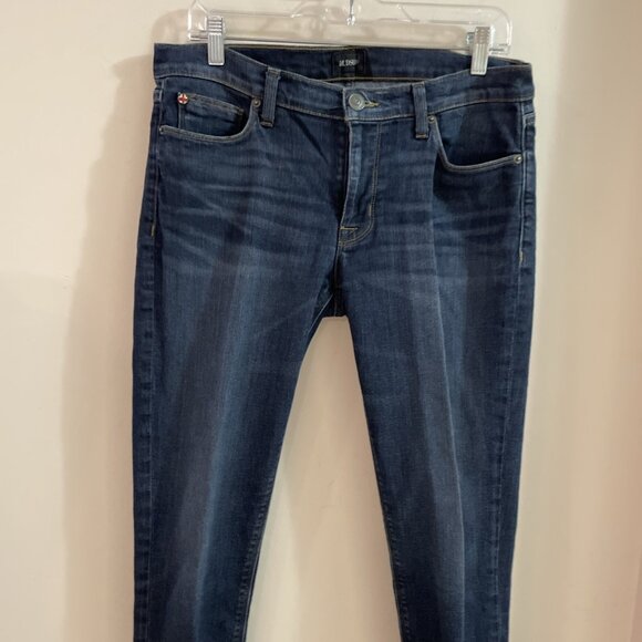 Hudson Skinny Ankle Jeans Krista Womens Size 30 Dark Wash Raw Hem Bloke Designer - Picture 2 of 12